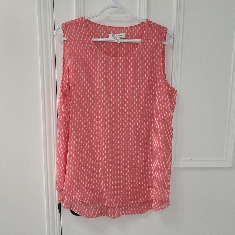 Christina B. Elegant Pink Sleeveless Blouse size Medium